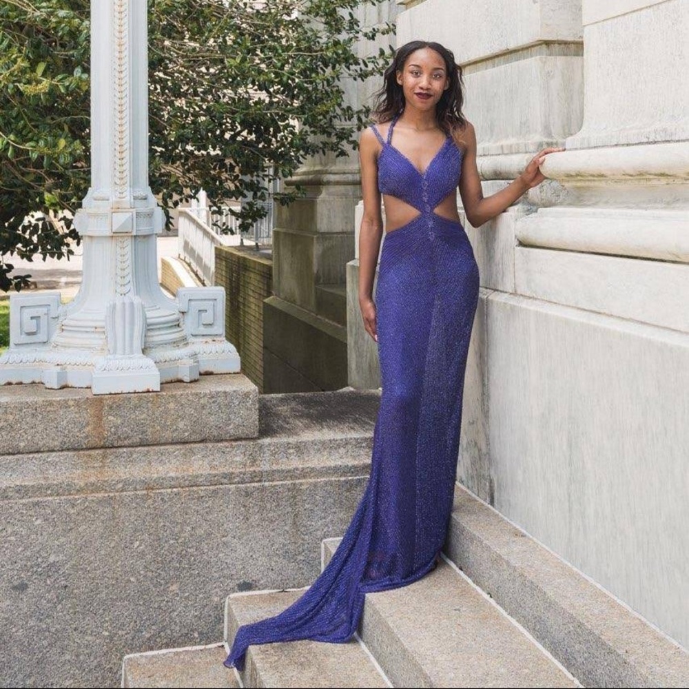 Sherri Hill - size 2 blue/purple prom dress - used